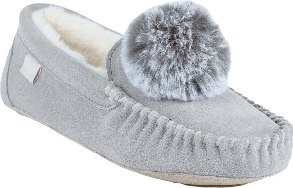 Lazy Dogz - Damen Hausschuhe "Bessie", Wildleder GS205 (39 EU) (Grau)