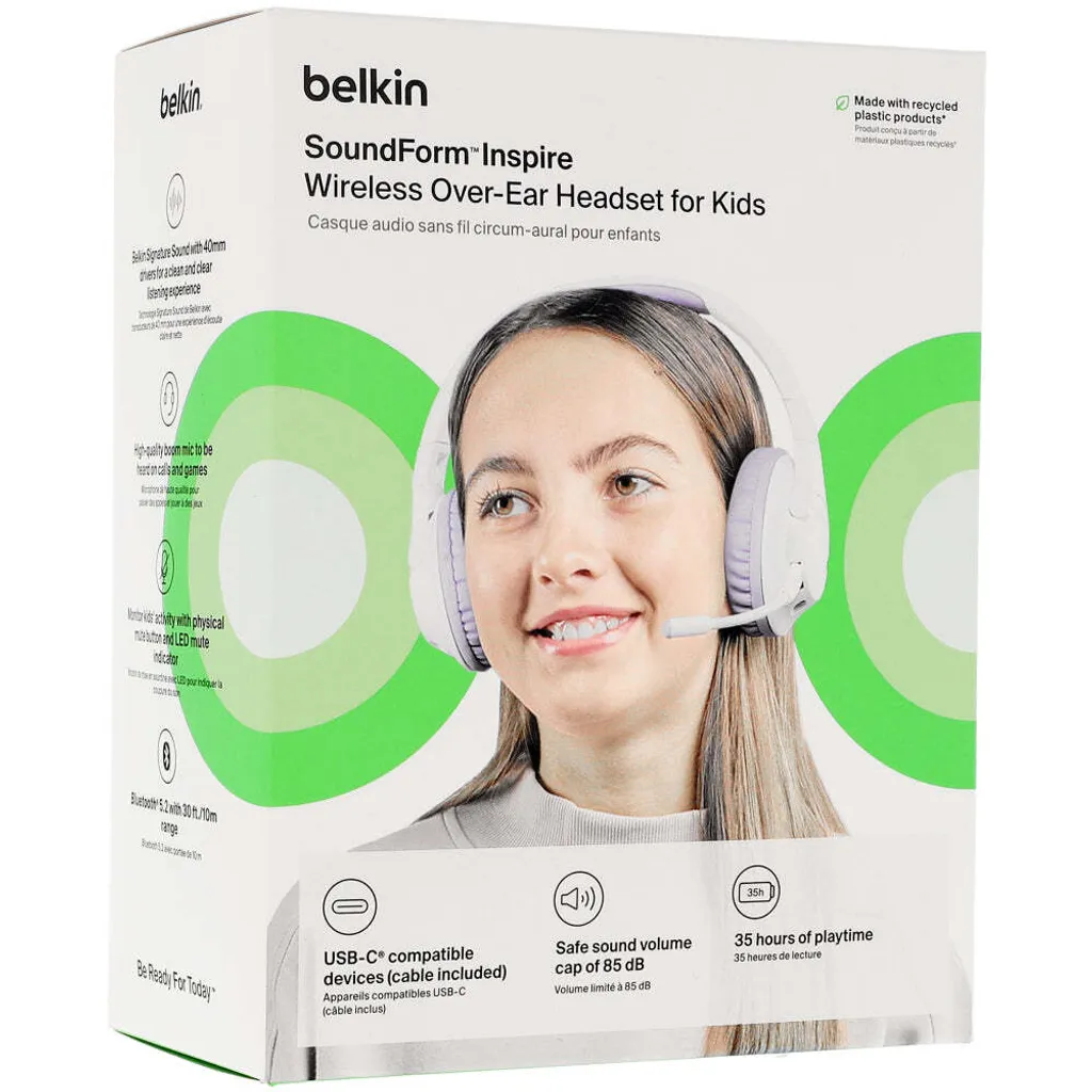 Belkin SOUNDFORM INSPIRE Casque Audio Enfant Bleu avec Micro Intégré