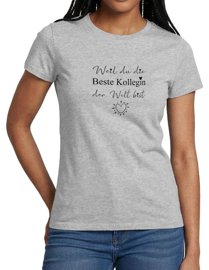 Spreadshirt Beste Kollegin | Abschiedgeschenk Frauen T-Shirt, XL, Grau meliert