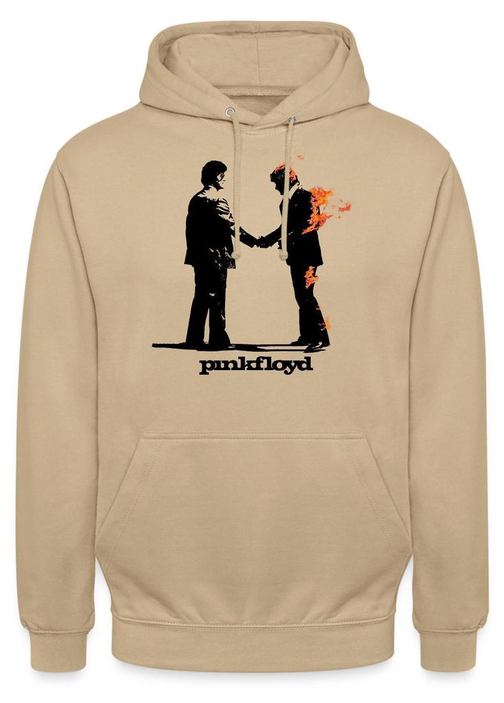 Spreadshirt Pink Floyd Album Cover Und Logo Uni Hoodie, XL, Beige