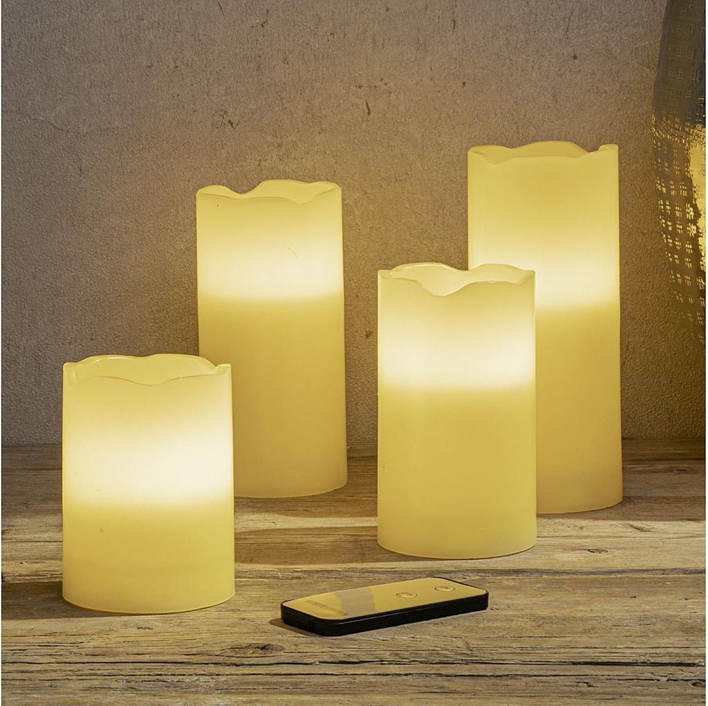HI LED Kerzen i.FB Ø7,5 cm 4er Set 412443 4034127550151 Zdjęcie produktu 
