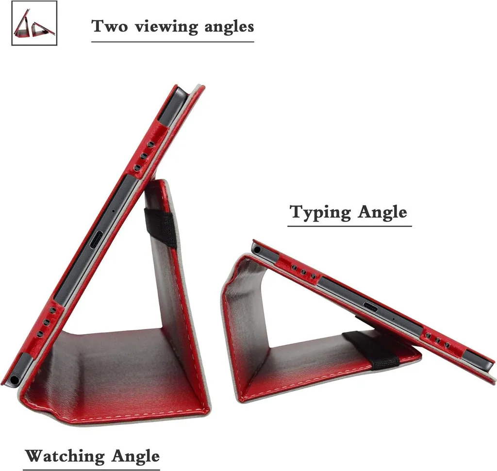 Housse Tablette Samsung Tab A7 10,4 Rouge - Coque avec Support Multi-Angle - 5