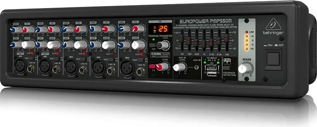 Console de mixage amplifiée 5 canaux Behringer PMP550M 20-20kHz