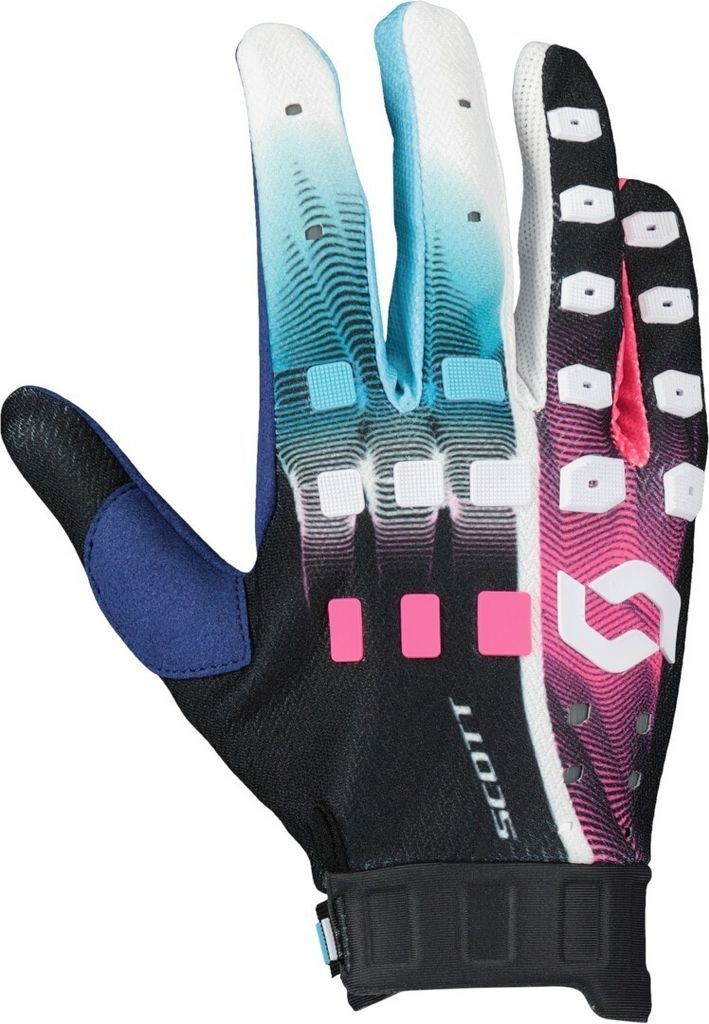 Scott Podium Pro Stealth Blue Motocross Handschuhe, blau/pink, XL