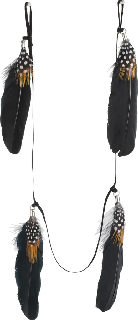 Décoration Murale Originale : Guirlande Plumes Brun Noir J-Line 1.8m