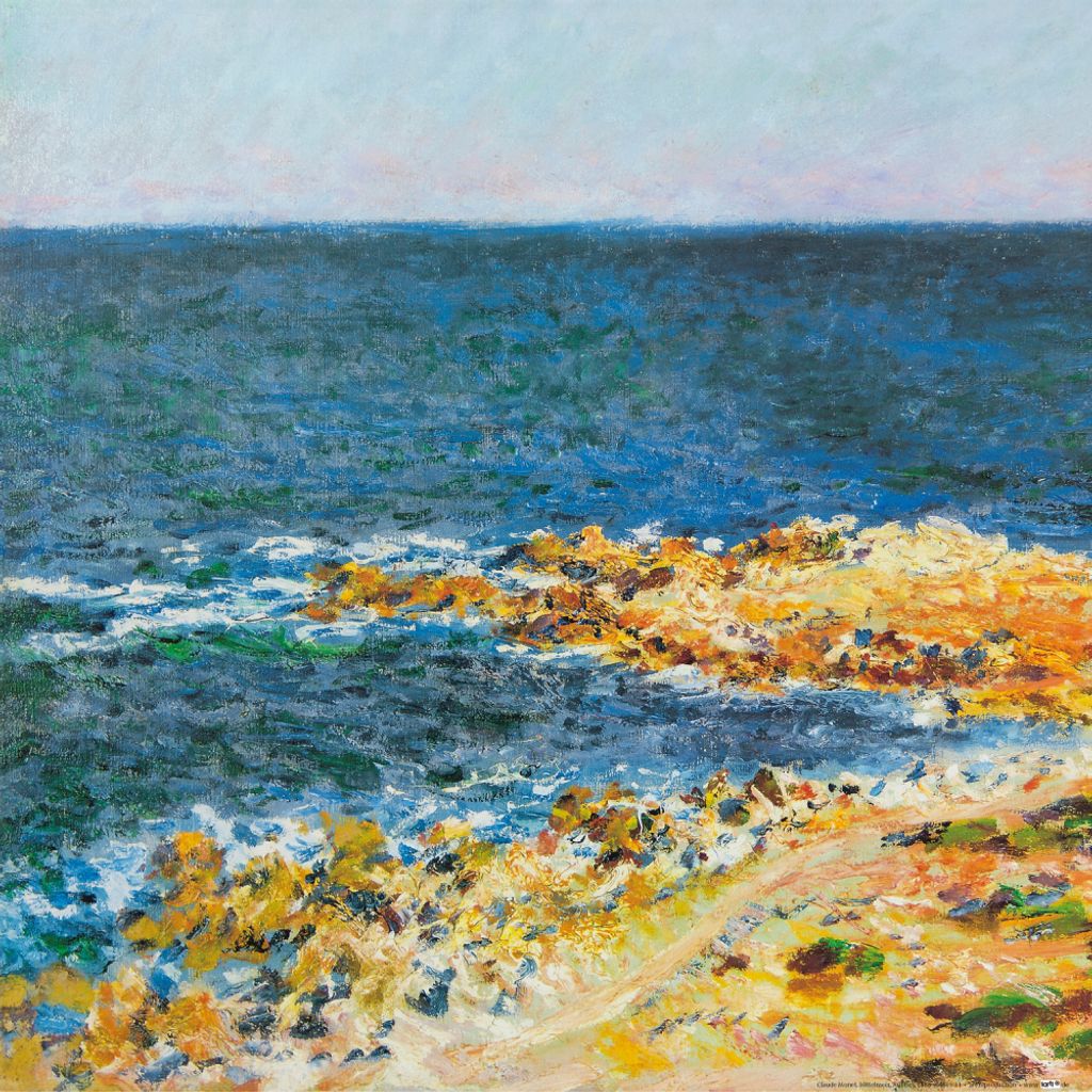 Claude Monet Kunstdruck Bild - Das Mittelmeer In Antibes, 1888 (40 x 40 cm)