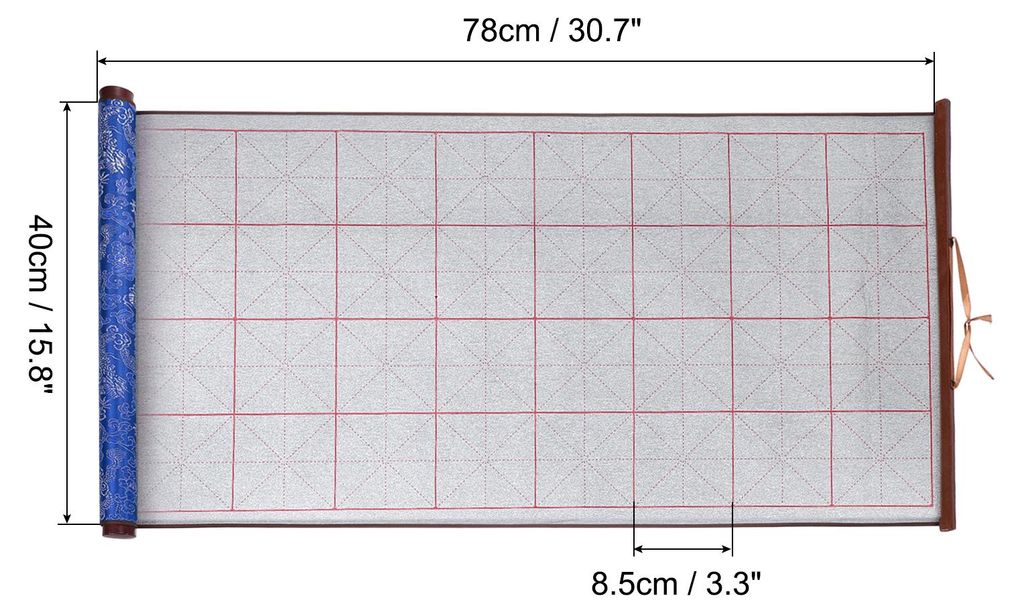 1 Set Wasser-Schreib-Tuch, Kalligraphie Wiederverwendbares Wasser-Zeichen-Schreib-Tuch Papier Leer Raster Pinsel Keine Tinte Chinesisches Kalligrap...