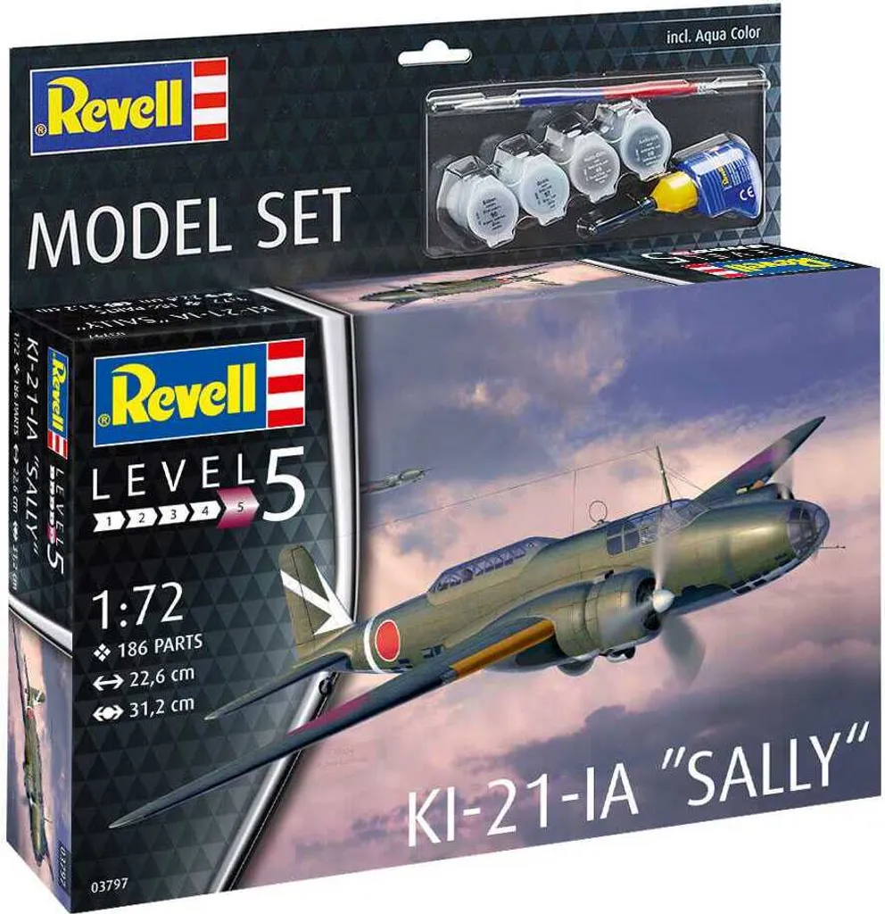 Kit Maquette Ki-21-Ia Sally 1:72 Revell Prêt à Assembler sans Manque