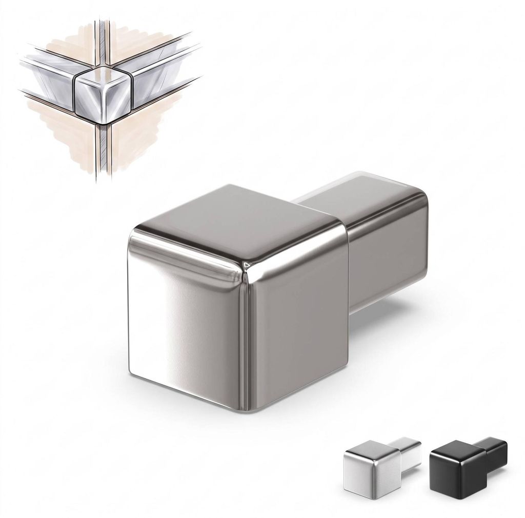 Dalsys Endstück Quadratprofil 10mm Edelstahl poliert Produktbild 