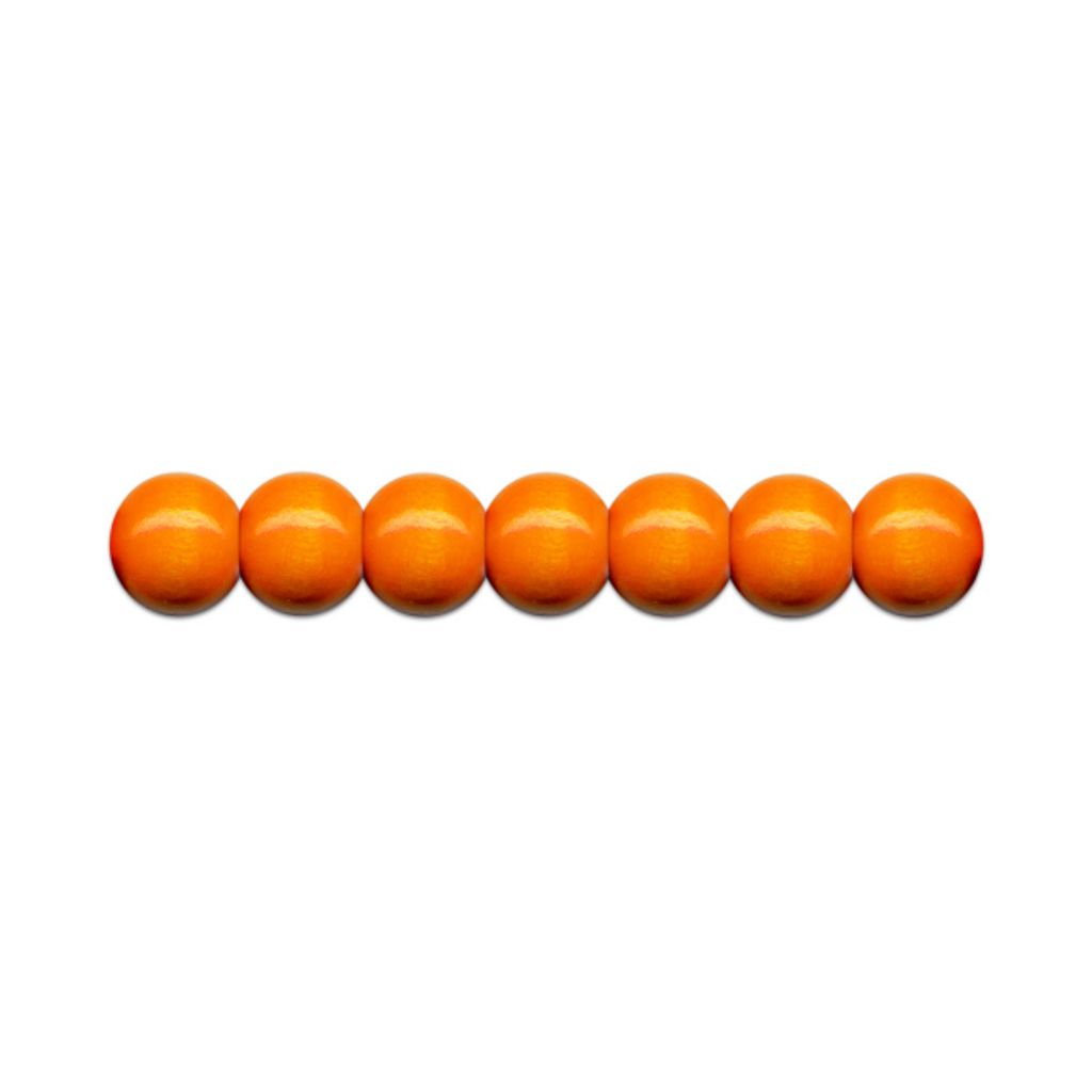 Holzperlen D: 8 mm orange 85 St. mit Lochbohrung