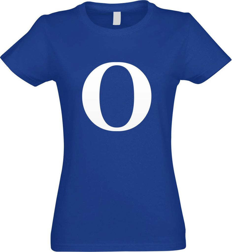 Kiwistar - T-Shirt tailliert - Damen - royal - Buchstabe O - Alphabet - mit Motiv Bedruckt - Funshirt Design - Sport - Freizeit - Damen - M
