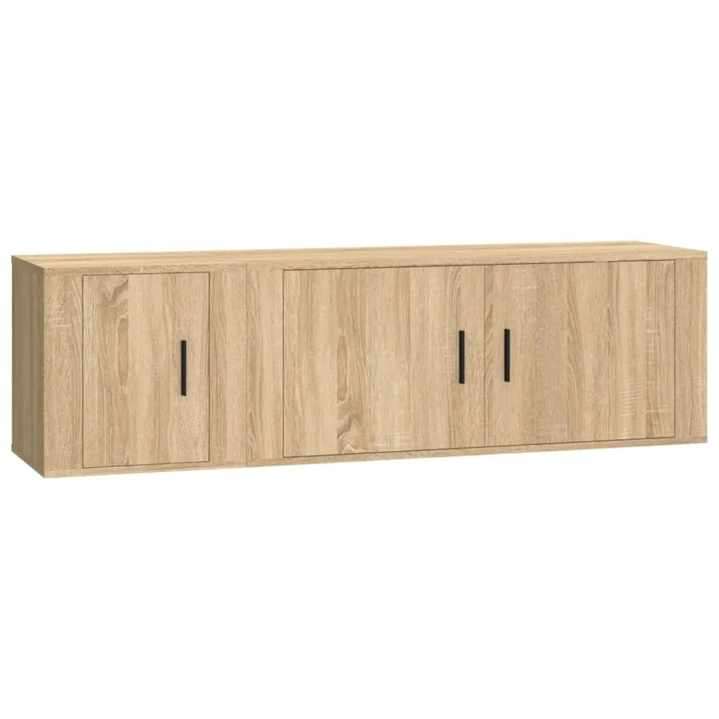 SYFAX™ Set 2 Mobili Porta TV Legno Multistrato Rovere - Alta Portata