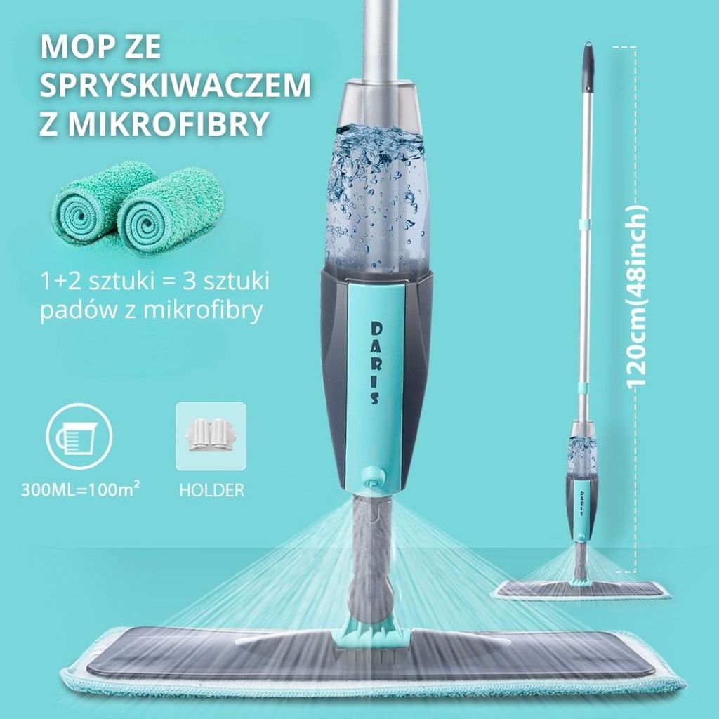 Magic floor mop - system spryskiwania, głowica obrotowa Zdjęcie produktu 
