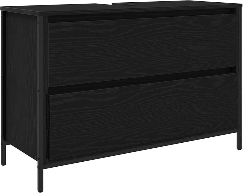 vidaXL Waschbeckenunterschrank mit Schubladen Schwarz Produktbild 