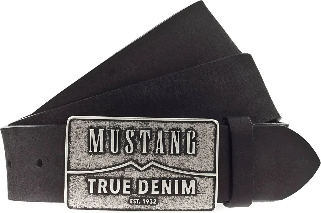 MUSTANG Pelle cintura Men Leather Belt W100 Schwarz nero