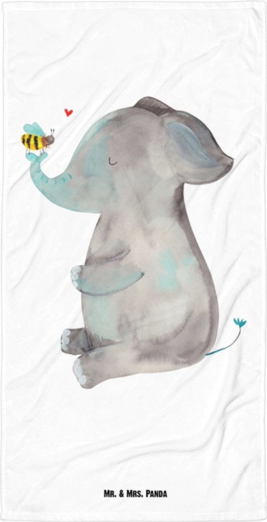 Mr. & Mrs. Panda Handtuch Elefant Biene - Weiß - Geschenk, Strandtuch, Liebesbeweis, Liebe, Lustige Sprüche, Liebesspruch, Badehandtuch, Hochzeit...