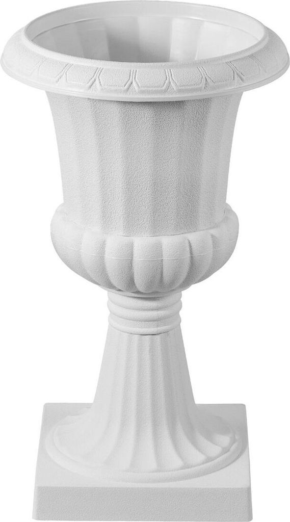 Plastic Urn Planters, 25 x 42 cm, 2 Pack White Classic Flower Pots Front Porch Planters, Indoor & Outdoor Vase for Wedding, Party, Event, Home, Sta...