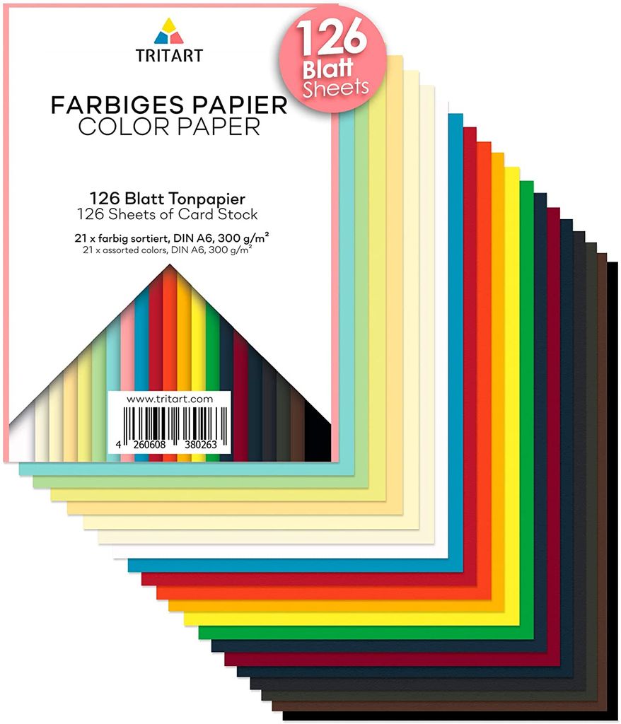farbiges Tonpapier DIN A4 300g/qm Tonkarton Tonzeichenpapier Bastelkarton farbig 