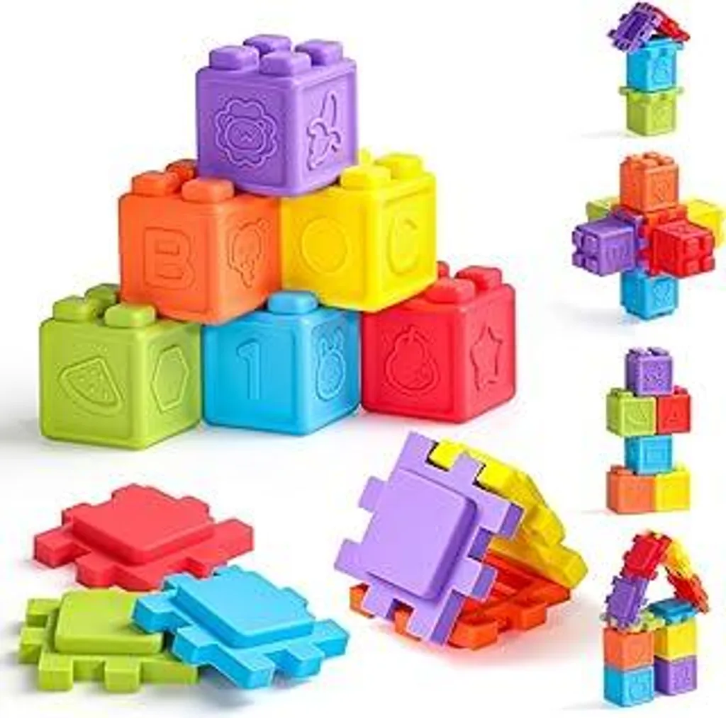 Miglior Regalo Battesimo 6-12 Mesi: Cubi Montessori Jerryvon Soft