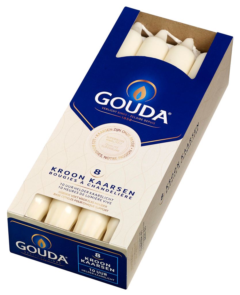 Gouda Bougies de dîner Ivoire 24 cm - 8 pièces Image du produit 