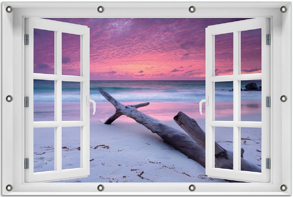 Wallario Outdoor-Poster für Garten oder Balkon 80 x 120 cm: Abendhimmel bei Sonnenuntergang