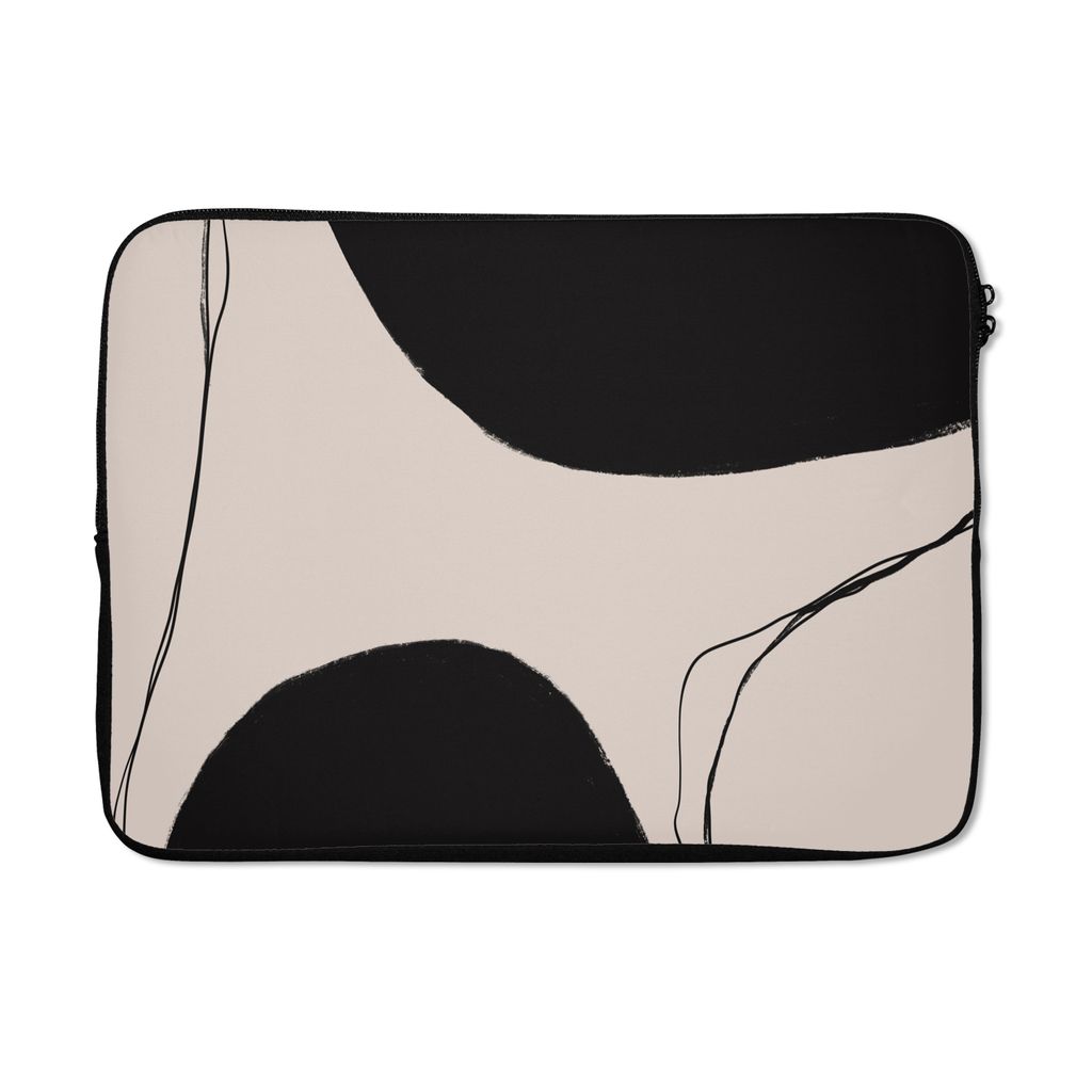MuchoWow Laptop Hülle 14 ZollPastell - Schwarz - Minimalismus Laptoptasche - Laptoptasche - Stoßsicher - Schutzhaube