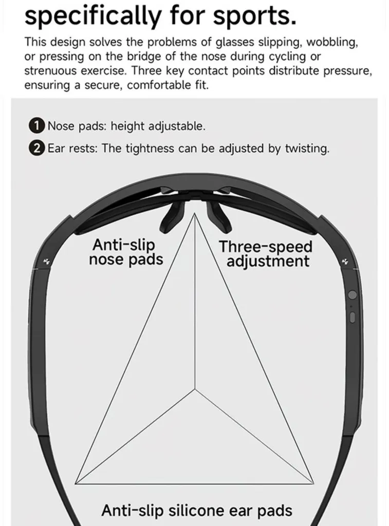 Lunettes Connectées IA avec Caméra 8MP et Double Micro Bluetooth - 3