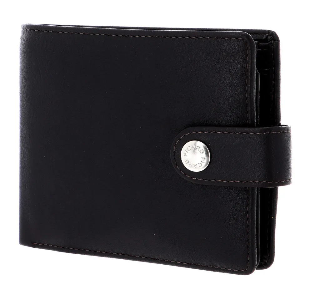 Petit porte-monnaie bifold en cuir brun café Brooklyn Picard haute qualité