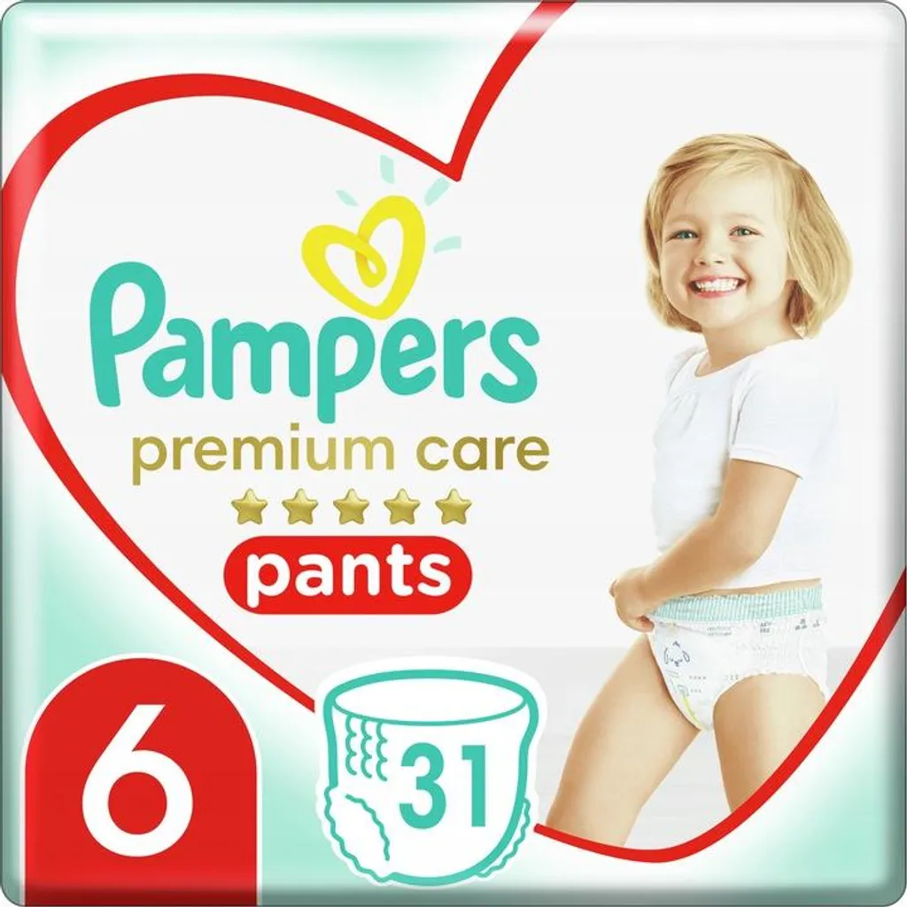 Pampers Premium Care Pants Taille 6 pour Bébé Actif Pack de 31 Couches