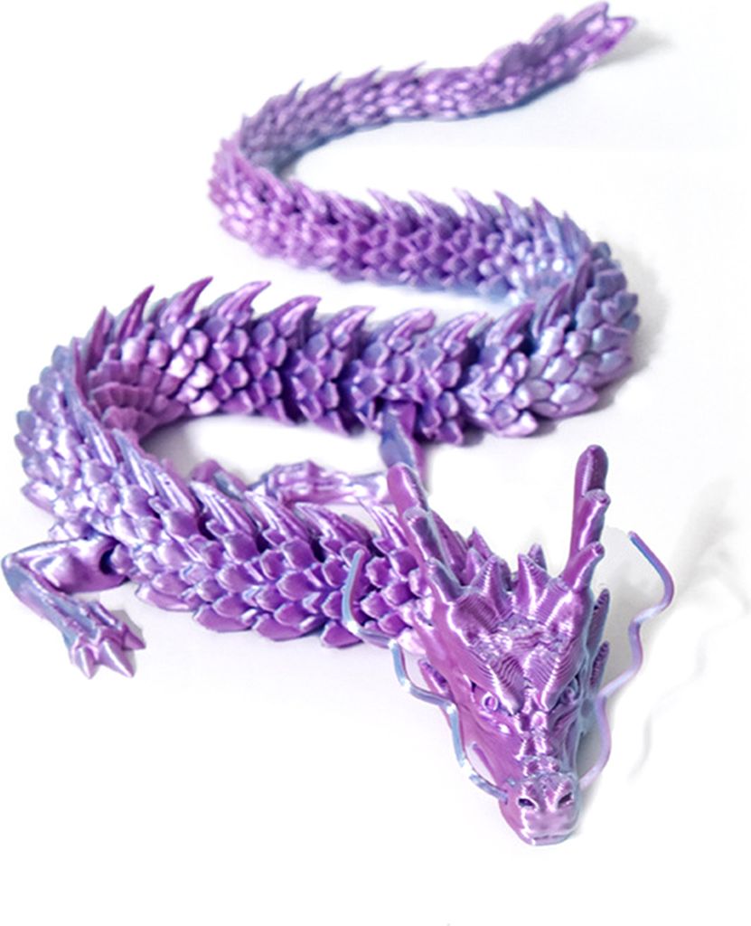 Chinesische Drachenstatue, 3D-gedruckte Drachenfigur mit beweglichen Gelenken, artikulierte Drachenskulptur, Schreibtischdekoration für das Home O...