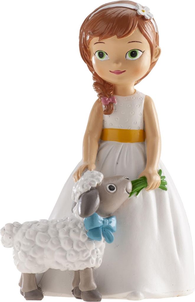Kommunionkuchenfigur - Mädchen mit Lamm Produktbild 