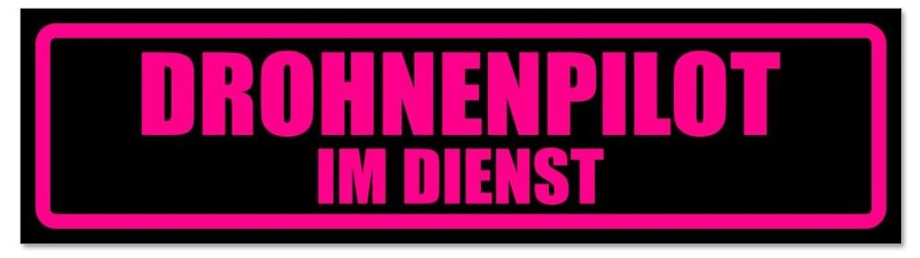 Kiwistar - Autoaufkleber - Pink - Schwarz - 45 x 12 cm - Drohnenpilot im Dienst - Hinweis Aufkleber Sticker für Auto, Kfz, Fahrrad, PKW, LKW