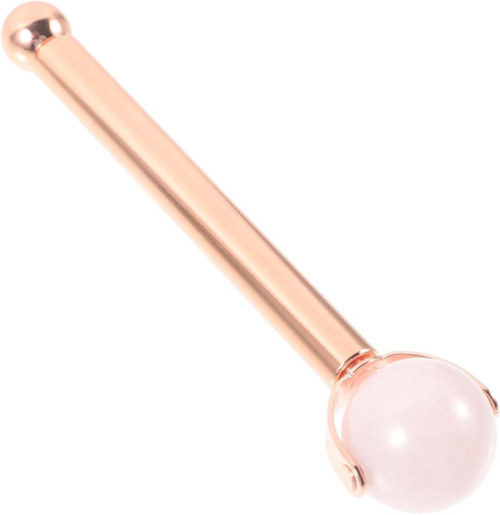 Rosenjade-Roller mit abgerundeter Kugel und Metallgriff, für Gesichtsmassage, Anregung der Durchblutung, Entspannung und Schönheit.