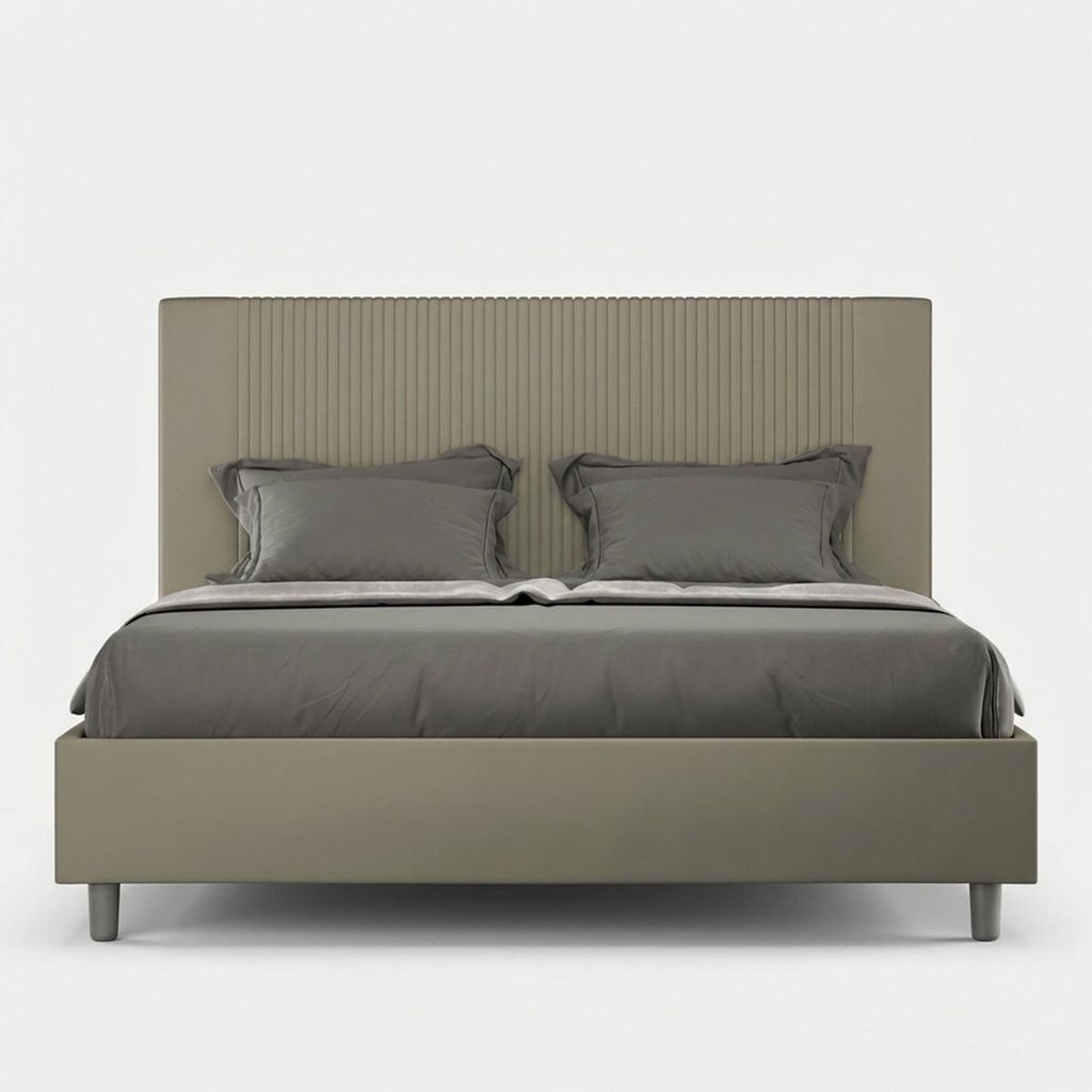 Doppelbett mit Stauraum 160x190 Kunstleder modern Goya M - Braun