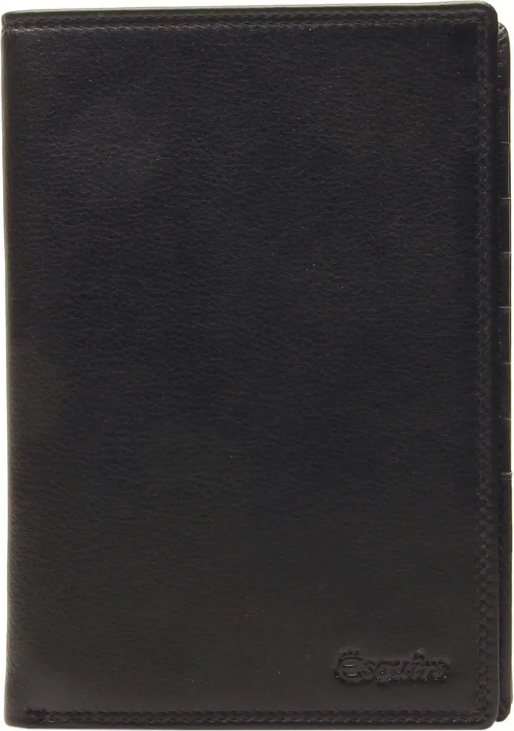 Porte-carte d'identité en cuir noir format portefeuille compact
