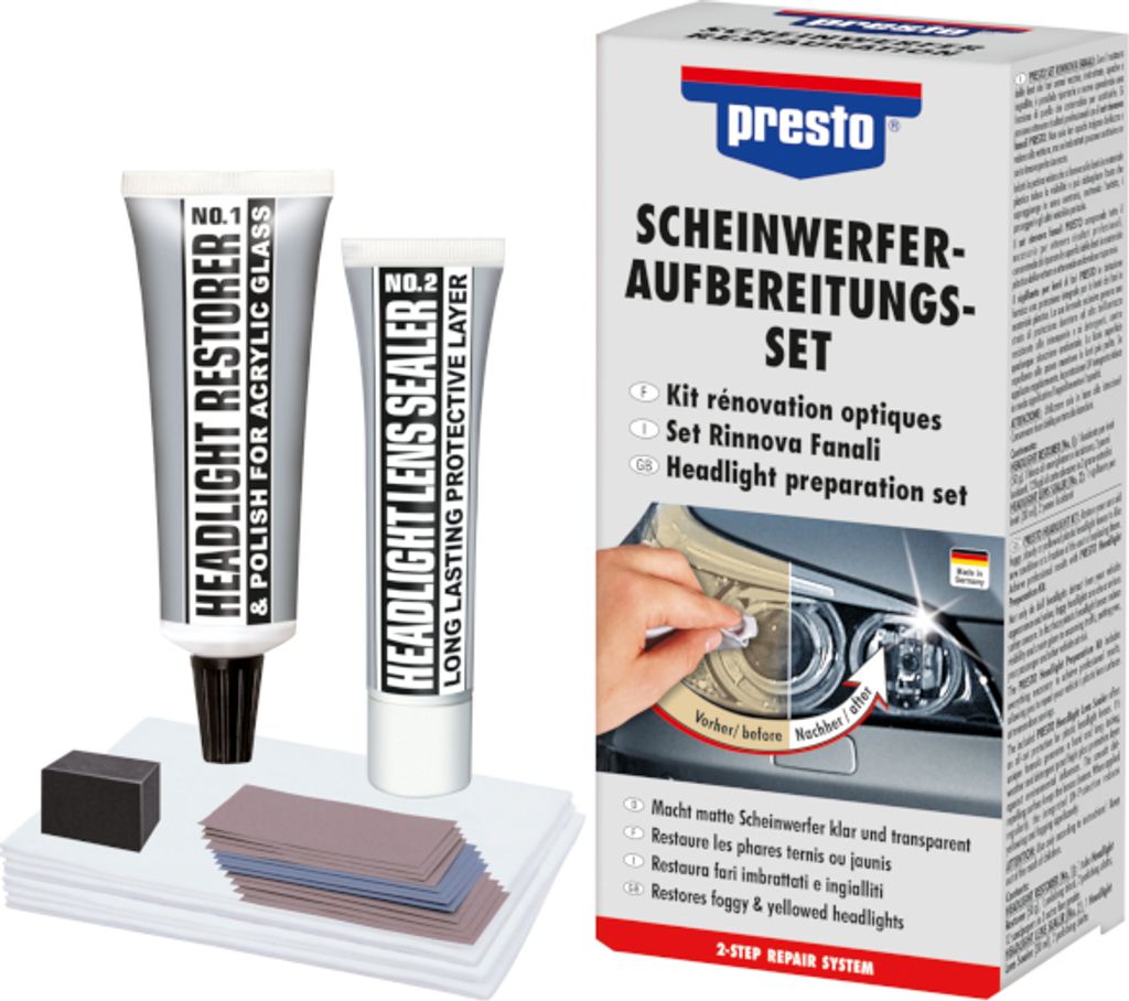 presto Scheinwerferaufbereitungsset Klarsichtpolitur Produktbild 