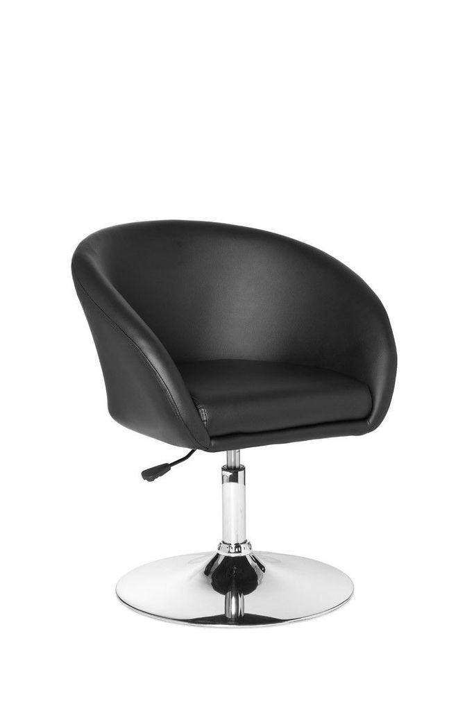 Design Relaxsessel SPM2.157 Loungesessel Kunstleder Cocktailsessel schwarz, Sessel Drehbar, Esszimmerstuhl 120 kg, Clubsessel Leder-Optik, Drehstuh...