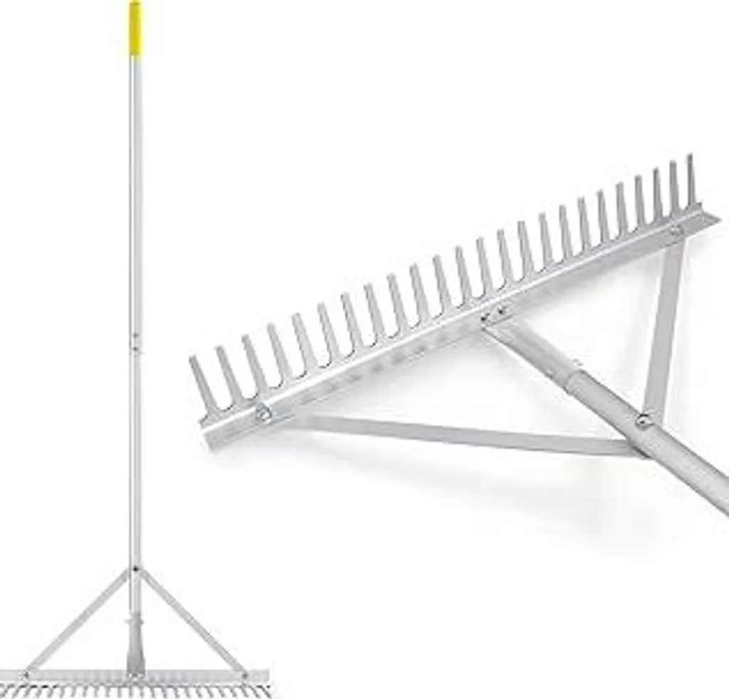 Colwelt Rastrello Professionale 24 Denti: Livellatore in Alluminio 173cm