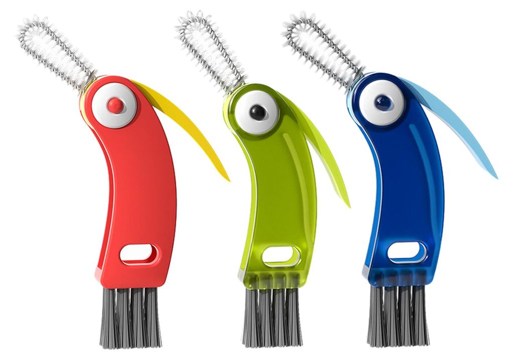 1/3 Stück 3-in-1-Reinigungsbürste mit drehbarem, faltbarem Design, Silikondeckel, Fugenreiniger, steifen Borsten, Winkelbürste zur Reinigung von...