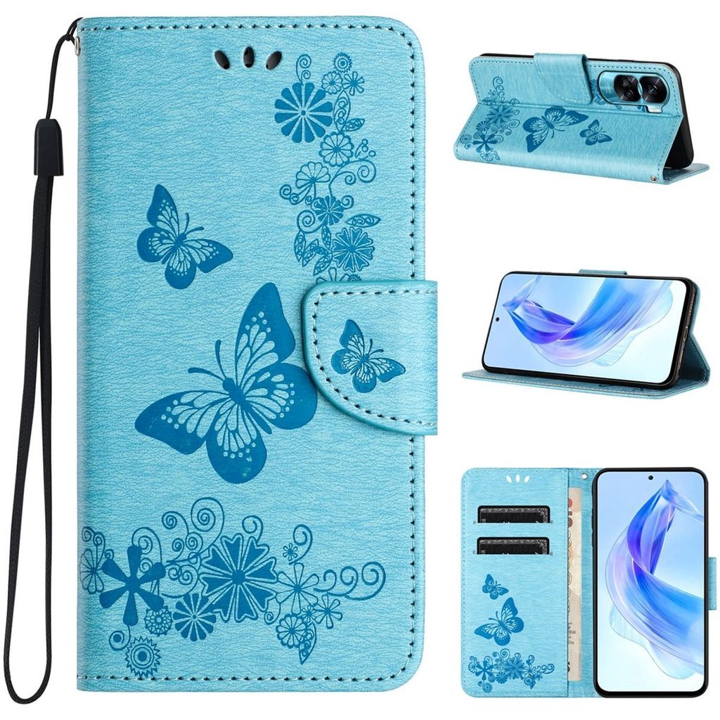 Mobigear Butterfly Honor 90 Lite Hülle Klapphülle Geldbörse - Blau