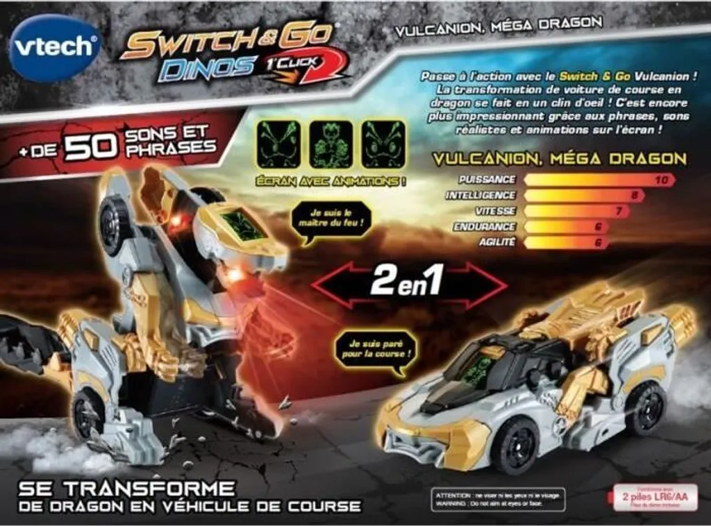 Robot Vtech Switch & Go Dinos Vulcanion, cadeau idéal d'anniversaire