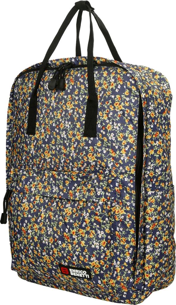 Christian Wippermann hochwetiger großer Herren Damen Rucksack City Bag Cityrucksack Tasche Blau-Blumen