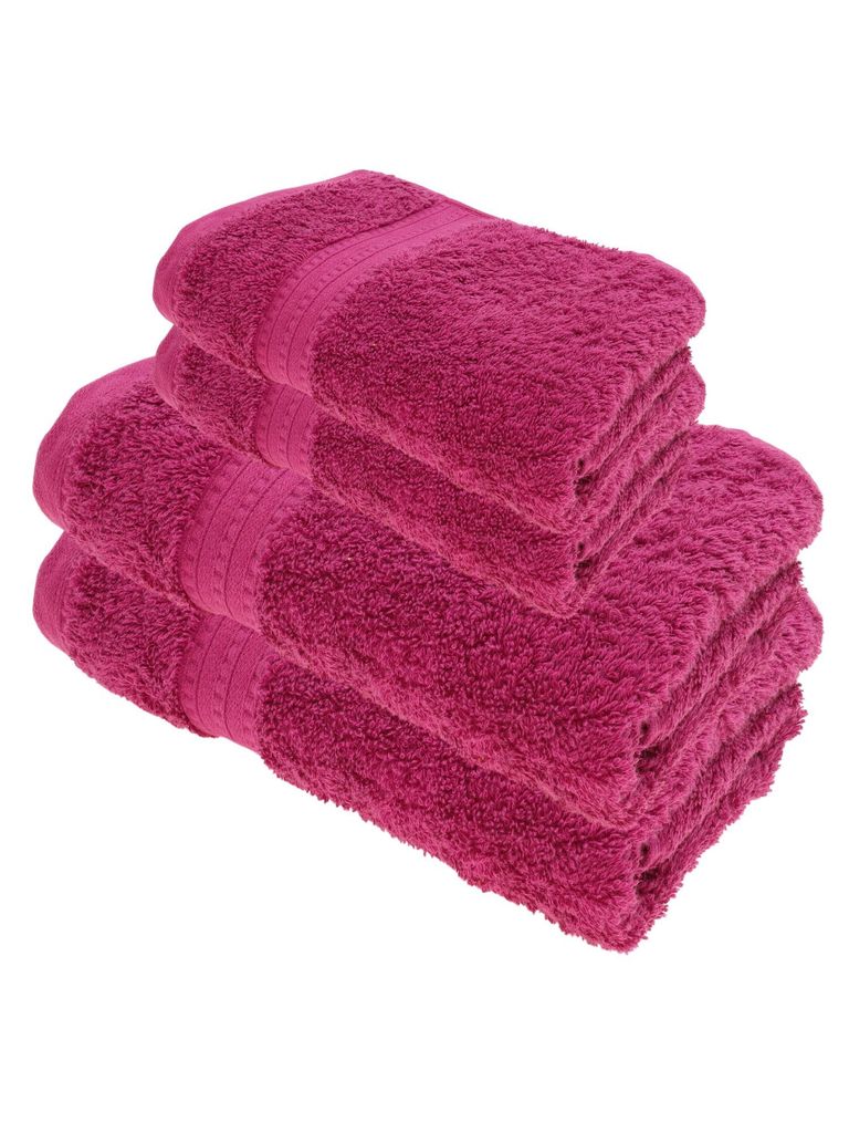 Julie Julsen BIO Duschtuch-Set 4 tlg. 2 Dusch- 2 Handtücher Fuchsia