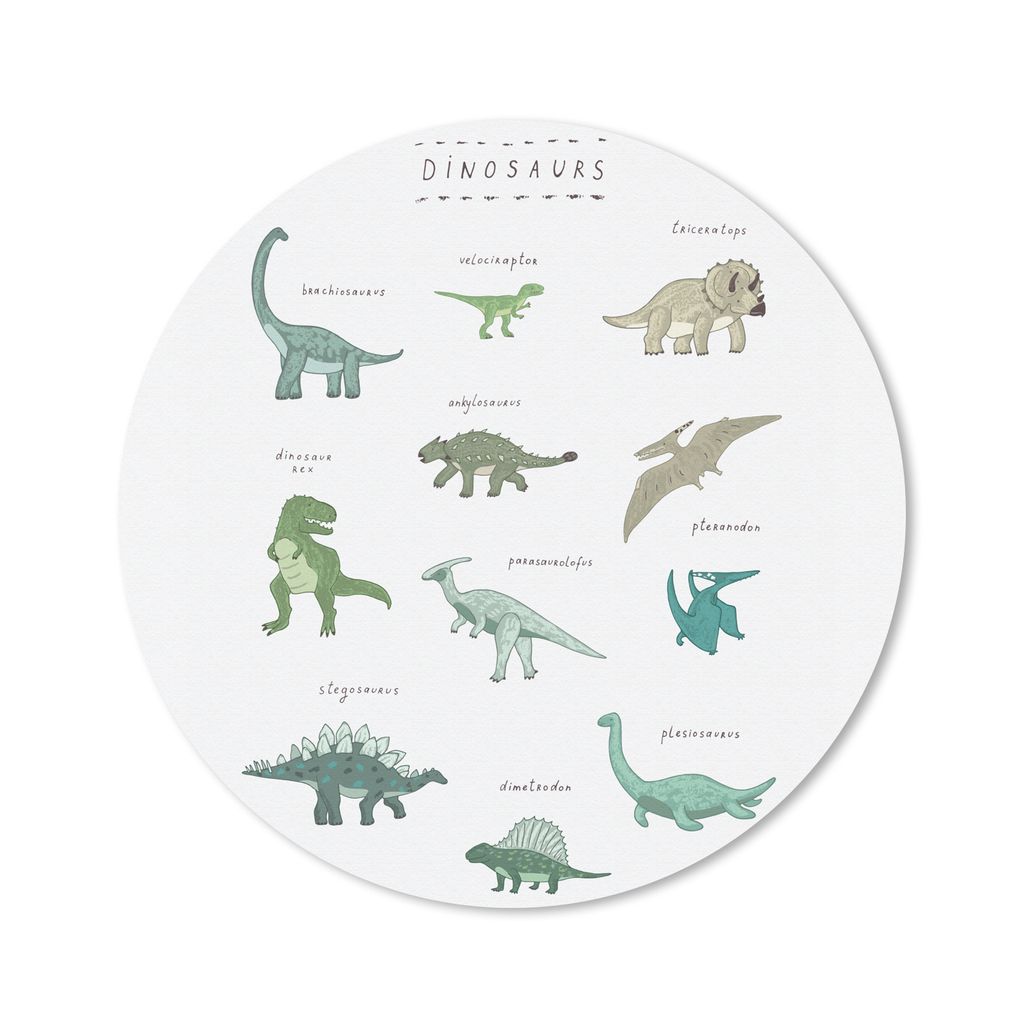 MuchoWow Mauspad Mousepad Kinderzimmer - Dinosaurier - Weiß - Jungen - Mädchen - Kinder 30x30 cm - Mousepads - Maus Mat - Pad - Mausunterlage -...