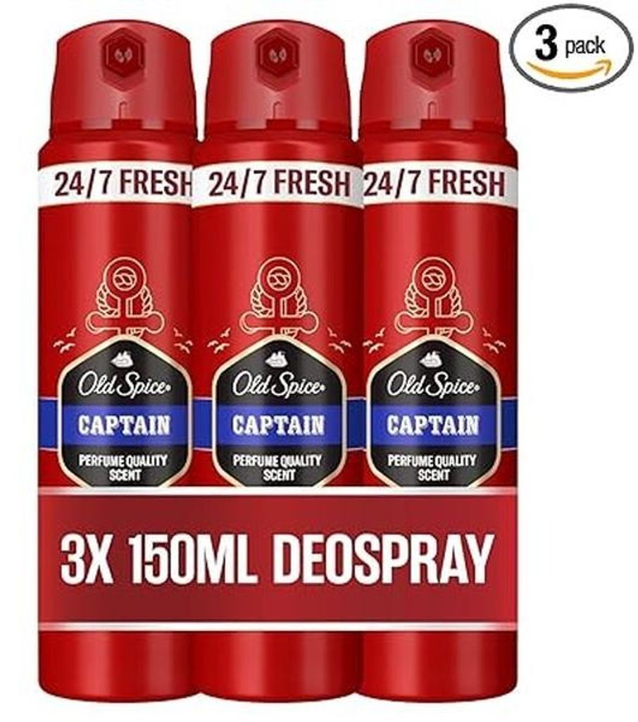 Balení 3 kusů deodorantu Old Spice Bodyspray Captain, objem Obrázek produktu 