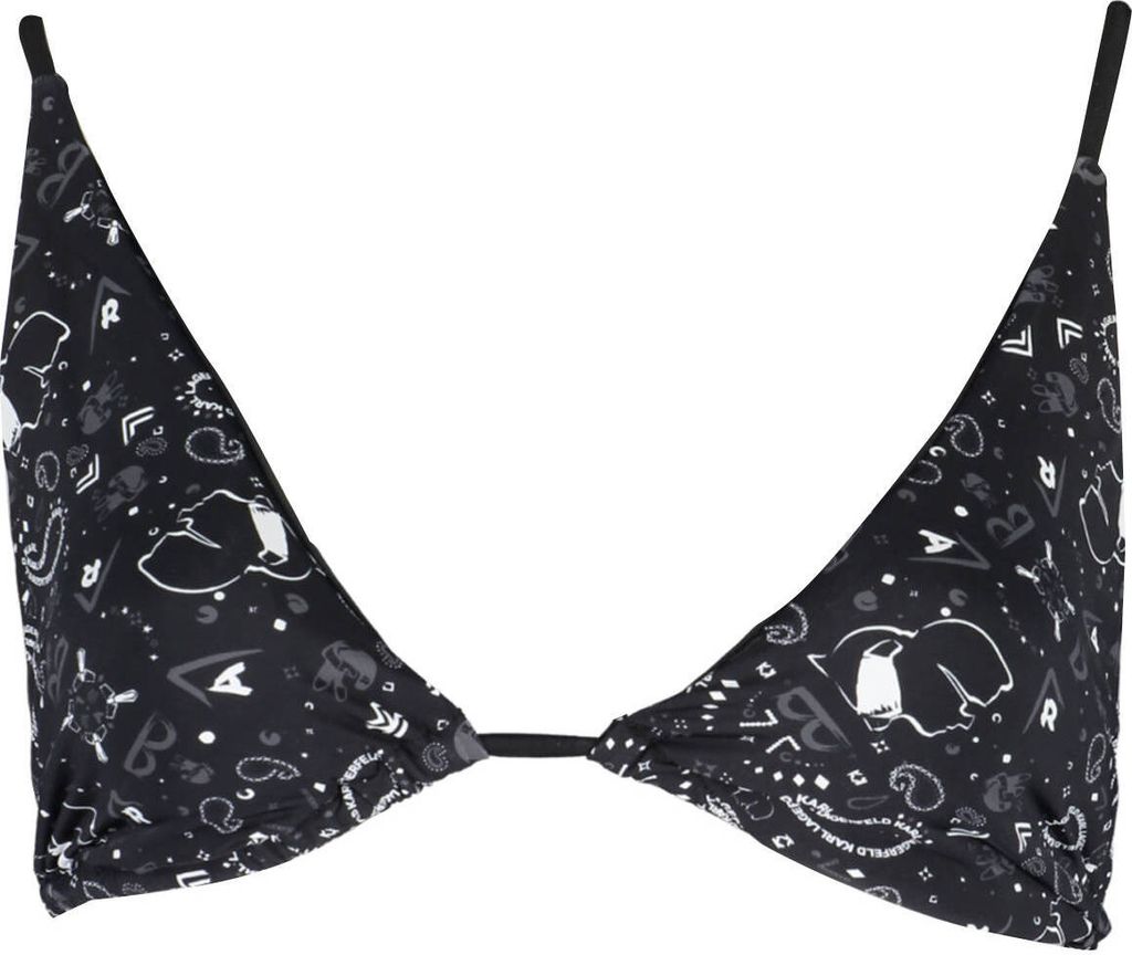 Elegantes Damen Bikini-Oberteil in Schwarz mit Logo und Bändchenverschluss