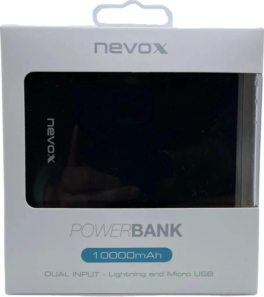 Batterie Externe 10 000 mAh Noire - Chargeur Portable Double Port USB