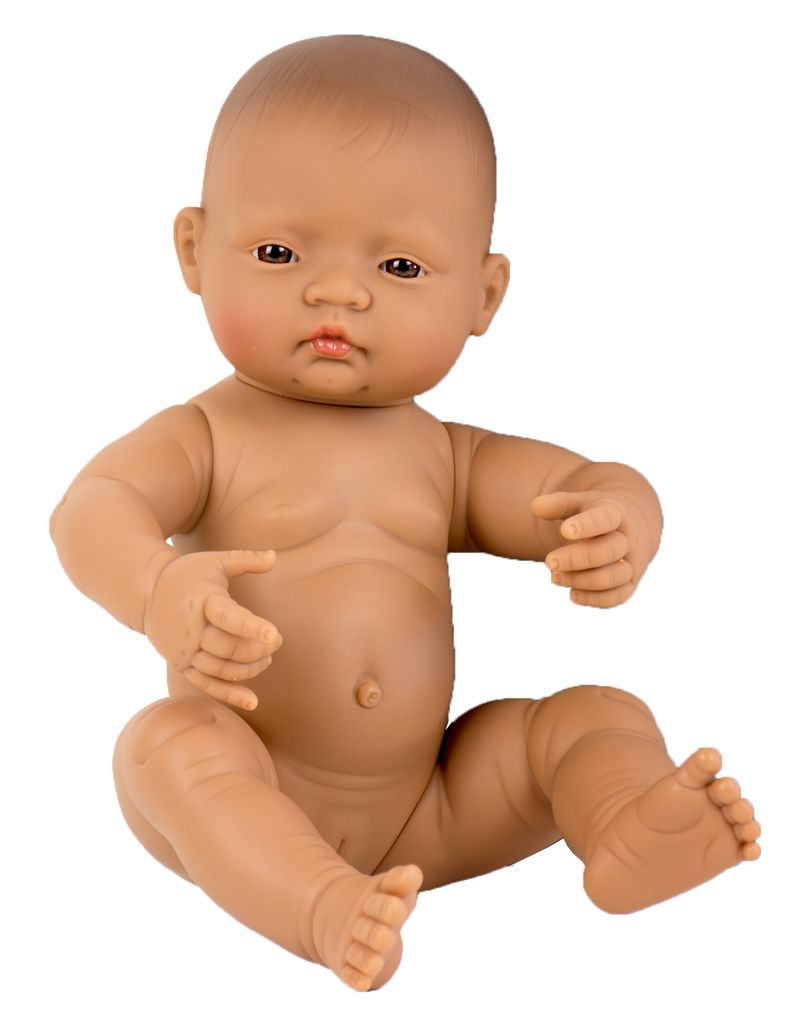 Miniland Babypuppe beweglich südländisch Mädchen oder Junge 40 cm
