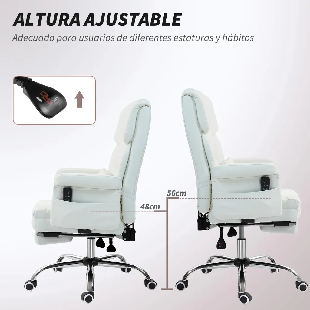 Siège de bureau confortable blanc pour télétravail et relaxation - 7