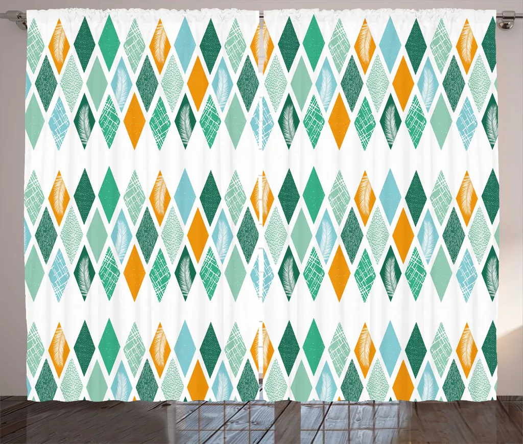 Rideaux pour grand salon moderne, habillage fenêtre 280x225 cm coloré